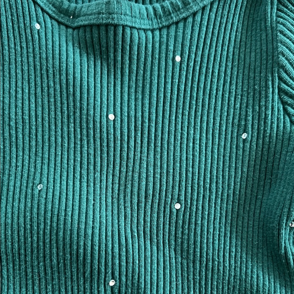 Dip Forest Green Ribbed Top - Picture 3 of 4
